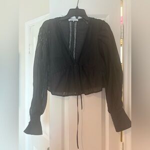 FRAME long sleeve linen top